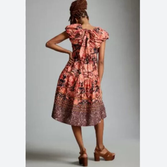 HOST PICK: Brand New BY ANTHROPOLOGIE PRINTED V-NECK BABYDOLL DRESS - Picture 4 of 12